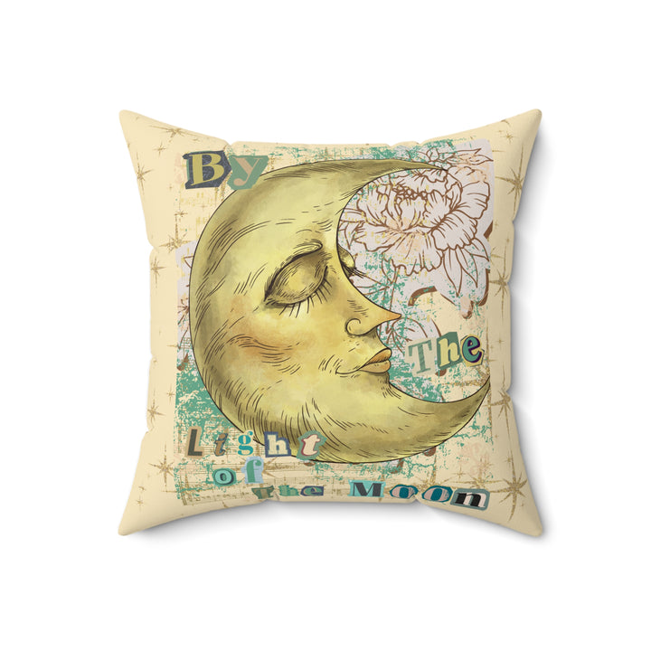 Light of the Moon Faux Suede Square Pillow