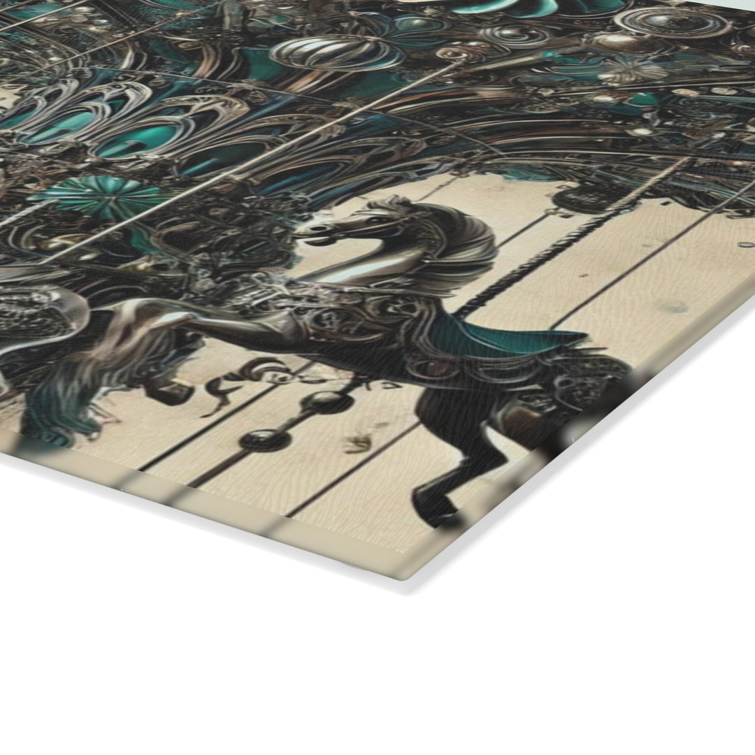 Dark Merry Go Round Glass Cutting Board