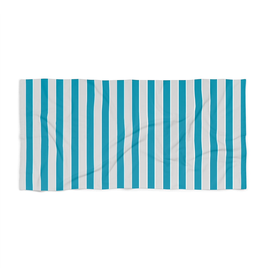 Blue and Grey Striped Beach Towel