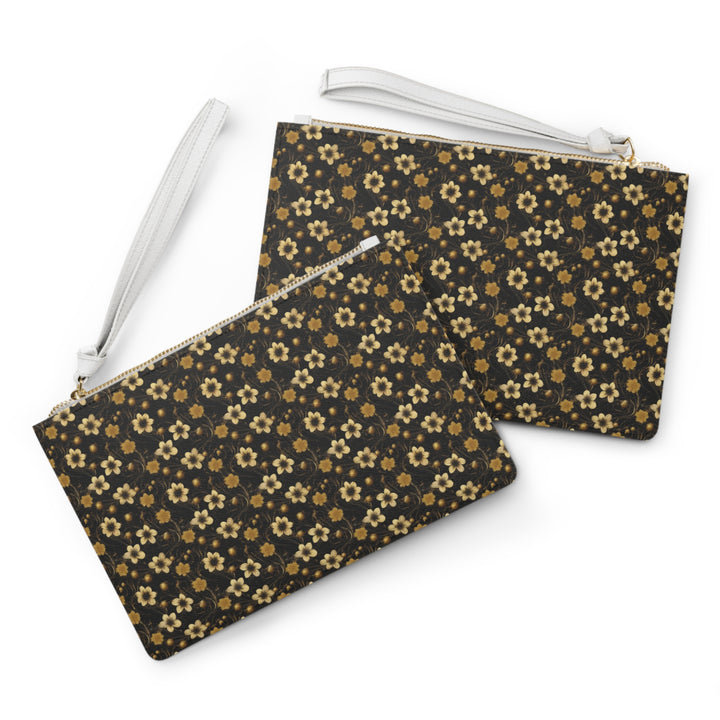 Gold Flowers Clutch Bag