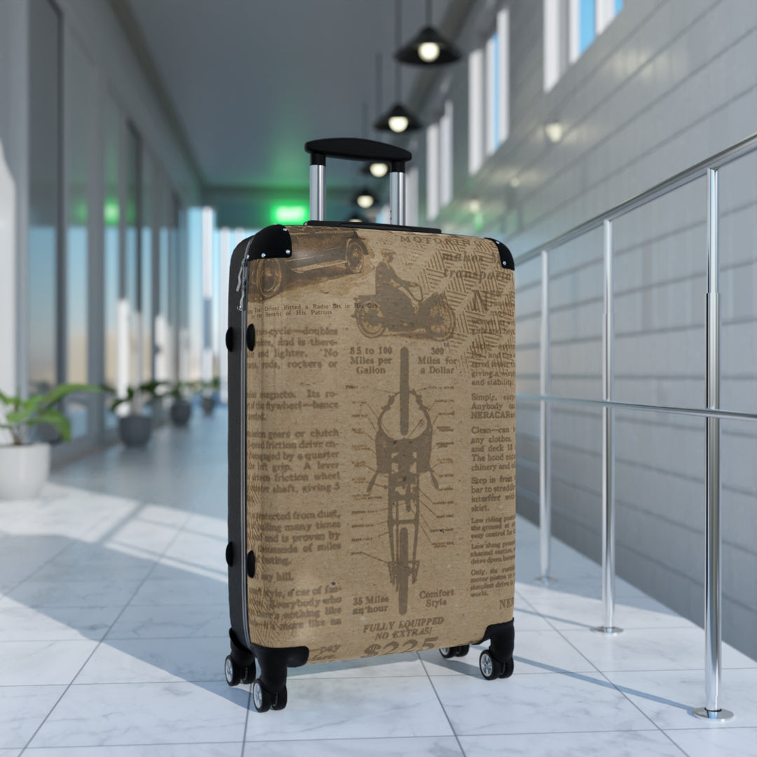 Vintage Newsprint Suitcase