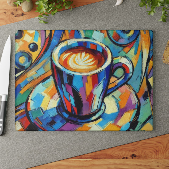 Coffee Time Glass Cutting Board