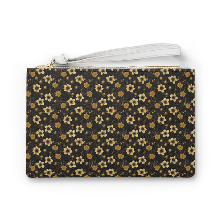 Gold Flowers Clutch Bag