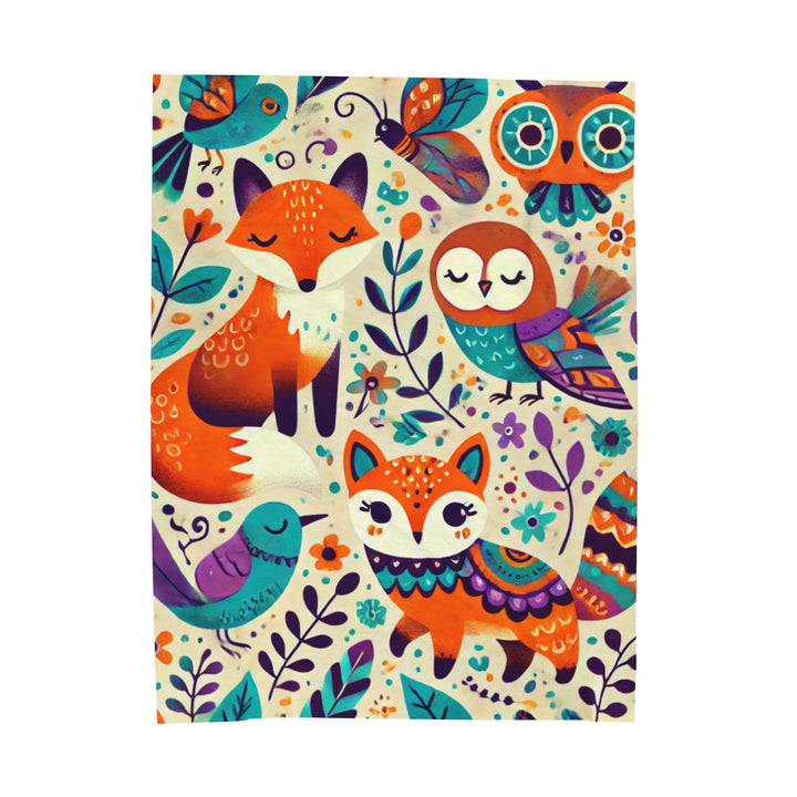 Whimsical Critters Velveteen Plush Blanket