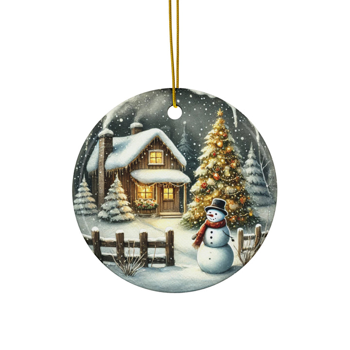 Snowman Dreams Ceramic Ornament