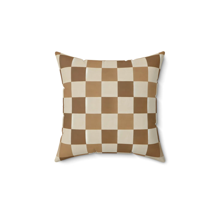 Checkered Faux Suede Square Pillow