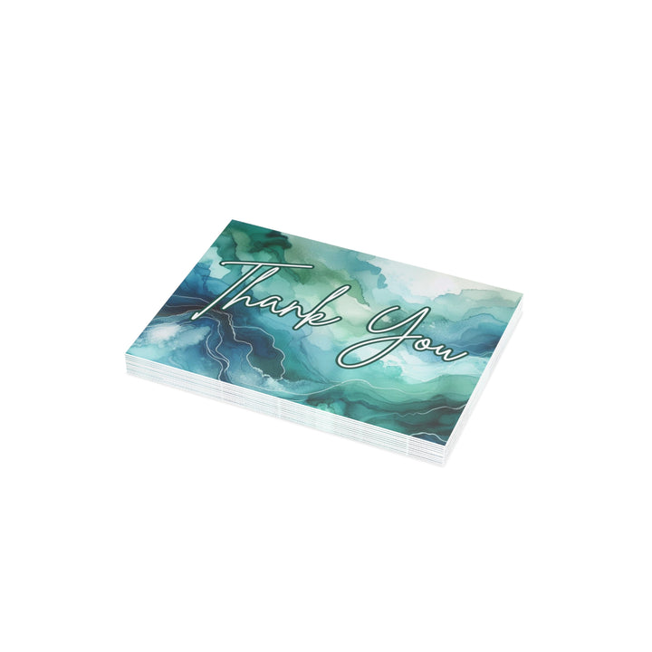 Teal Watercolor Thank You Postcard Bundles (envelopes included)