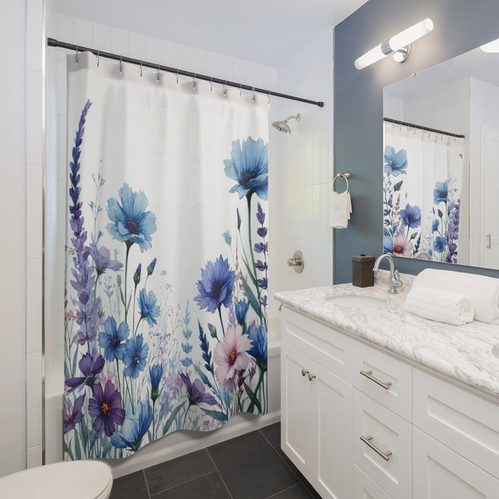 Blue Beauty Shower Curtain