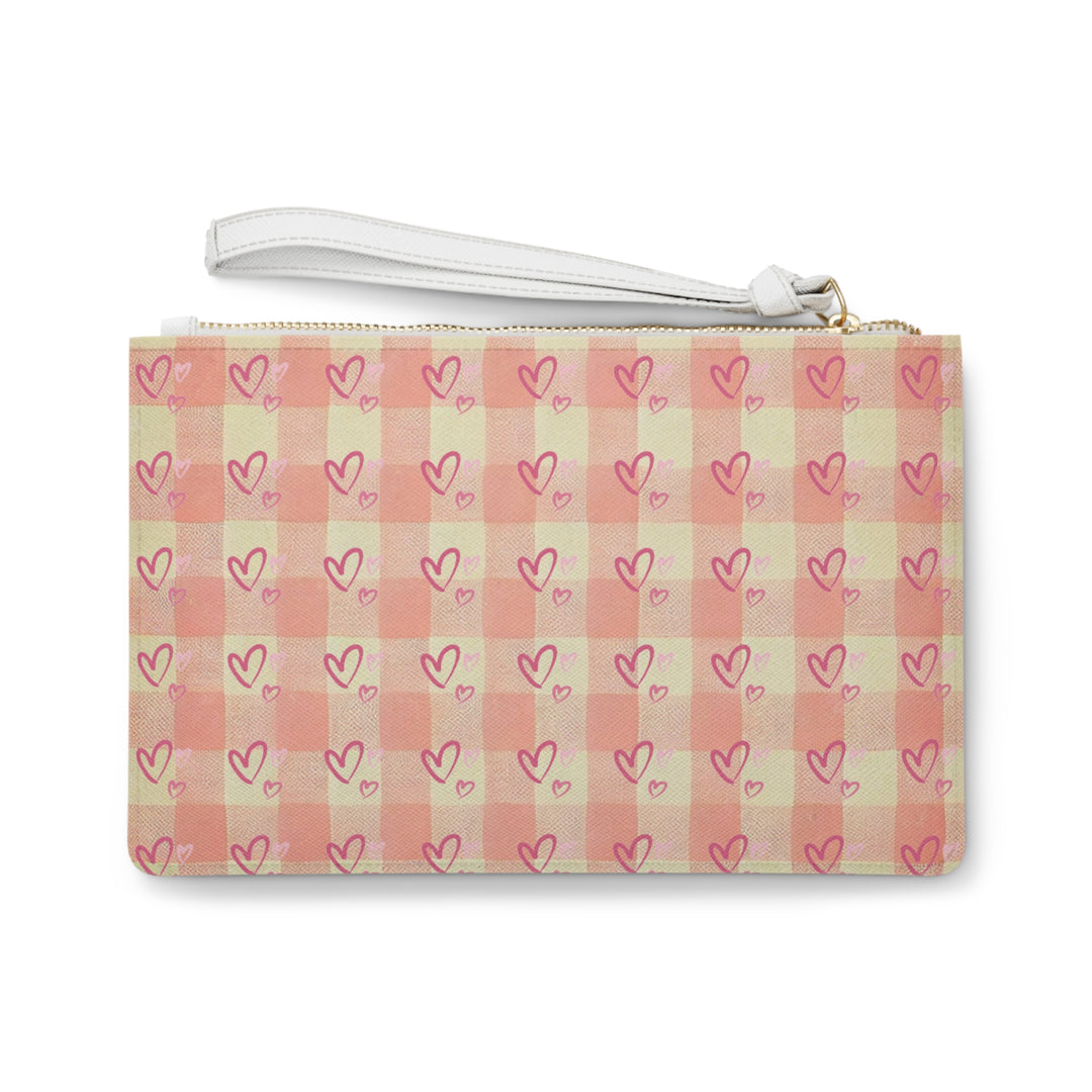 Plaid Hearts Clutch Bag