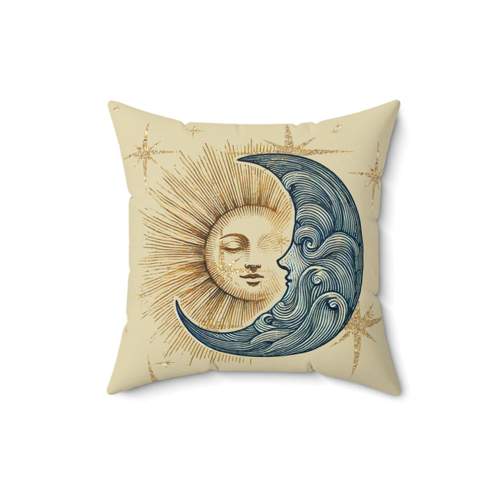 Sun and Moon Faux Suede Square Pillow