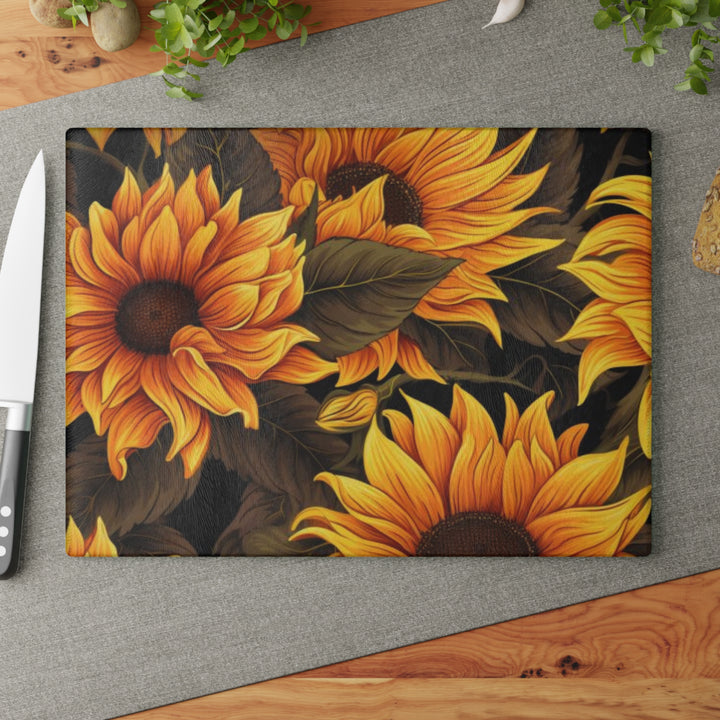 Sunflower Glass Cutting Board