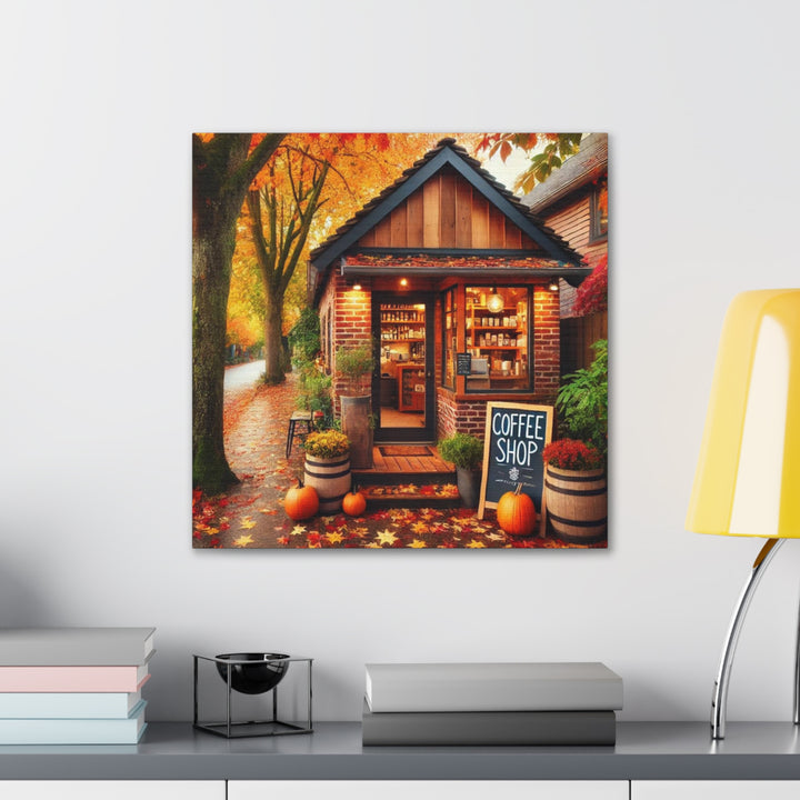 Fall Coffee Shop Canvas Gallery Wraps