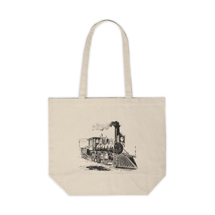 Train Day Canvas Shopping Tote