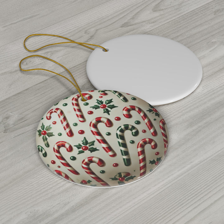 Candy Canes Ceramic Ornament