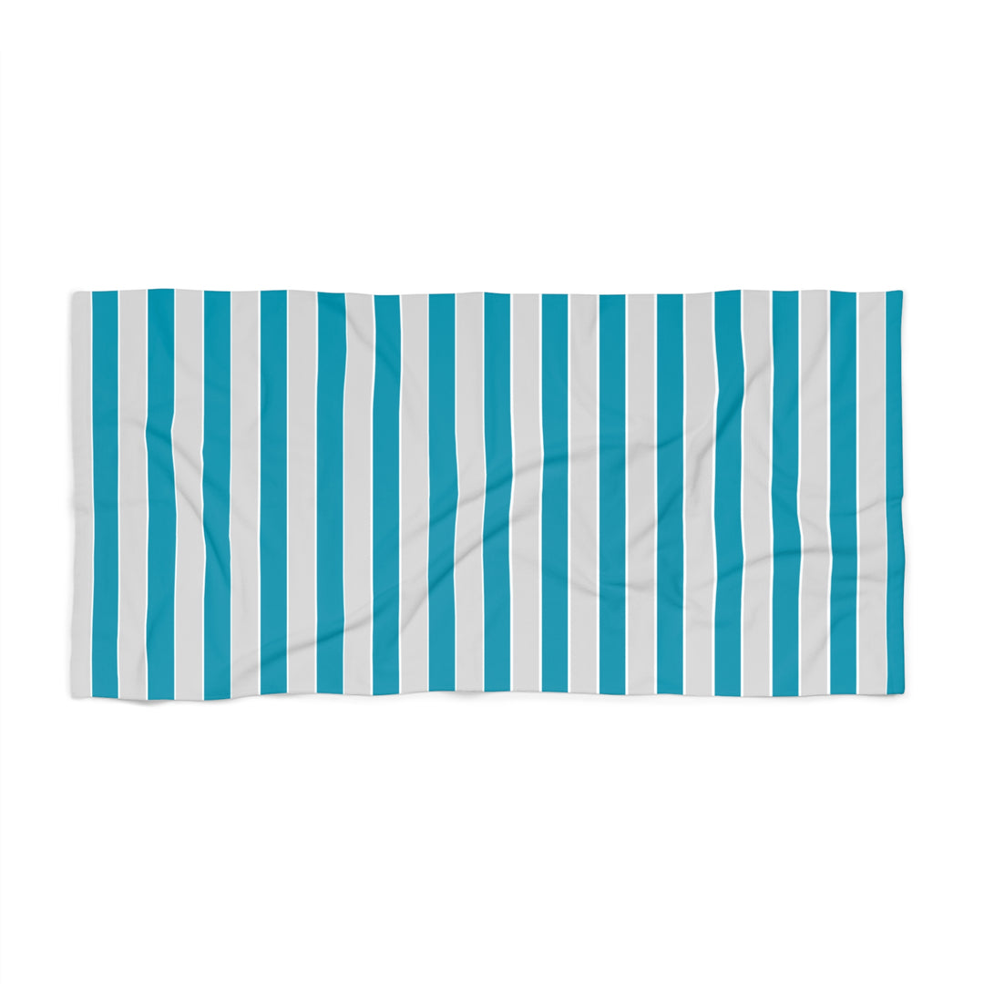 Blue and Grey Striped Beach Towel