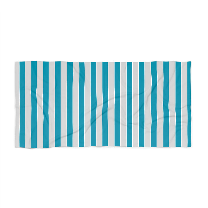 Blue and Grey Striped Beach Towel