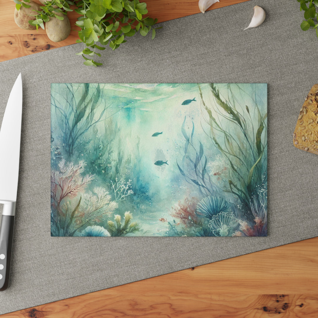 Sea Life Glass Cutting Board