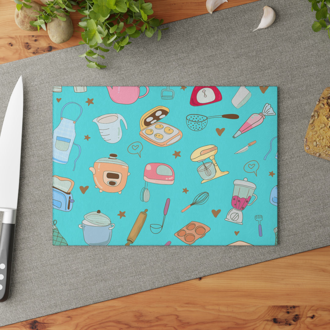 Kitchen Fun Glass Cutting Board