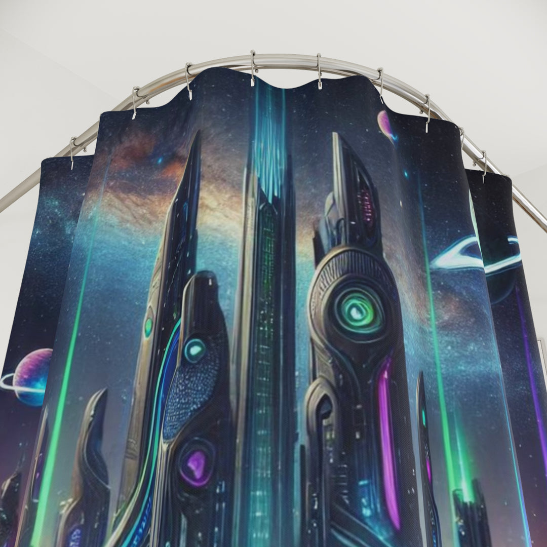 Alien City Shower Curtain