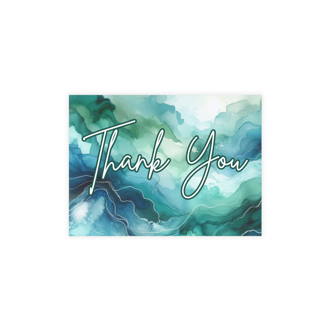 Teal Watercolor Thank You Postcard Bundles (envelopes included)