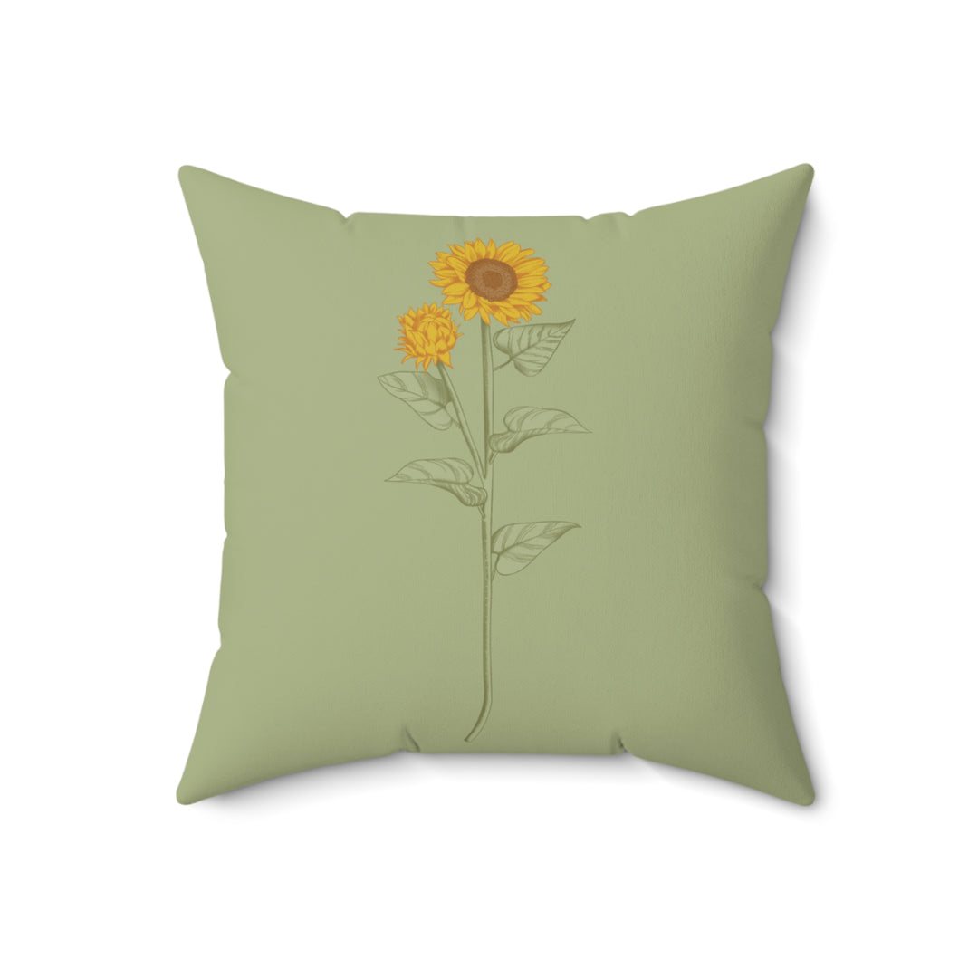 Sunflower Spun Polyester Square Pillow