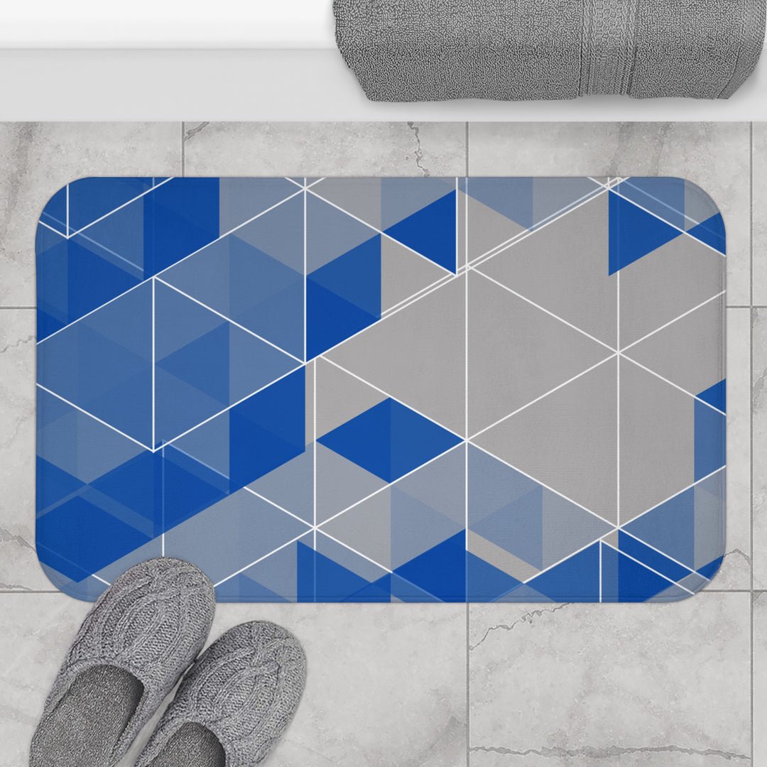 Blue GeometricBath Mat