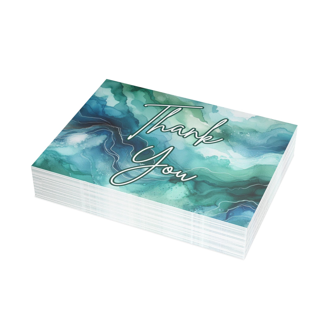 Teal Watercolor Thank You Postcard Bundles (envelopes included)