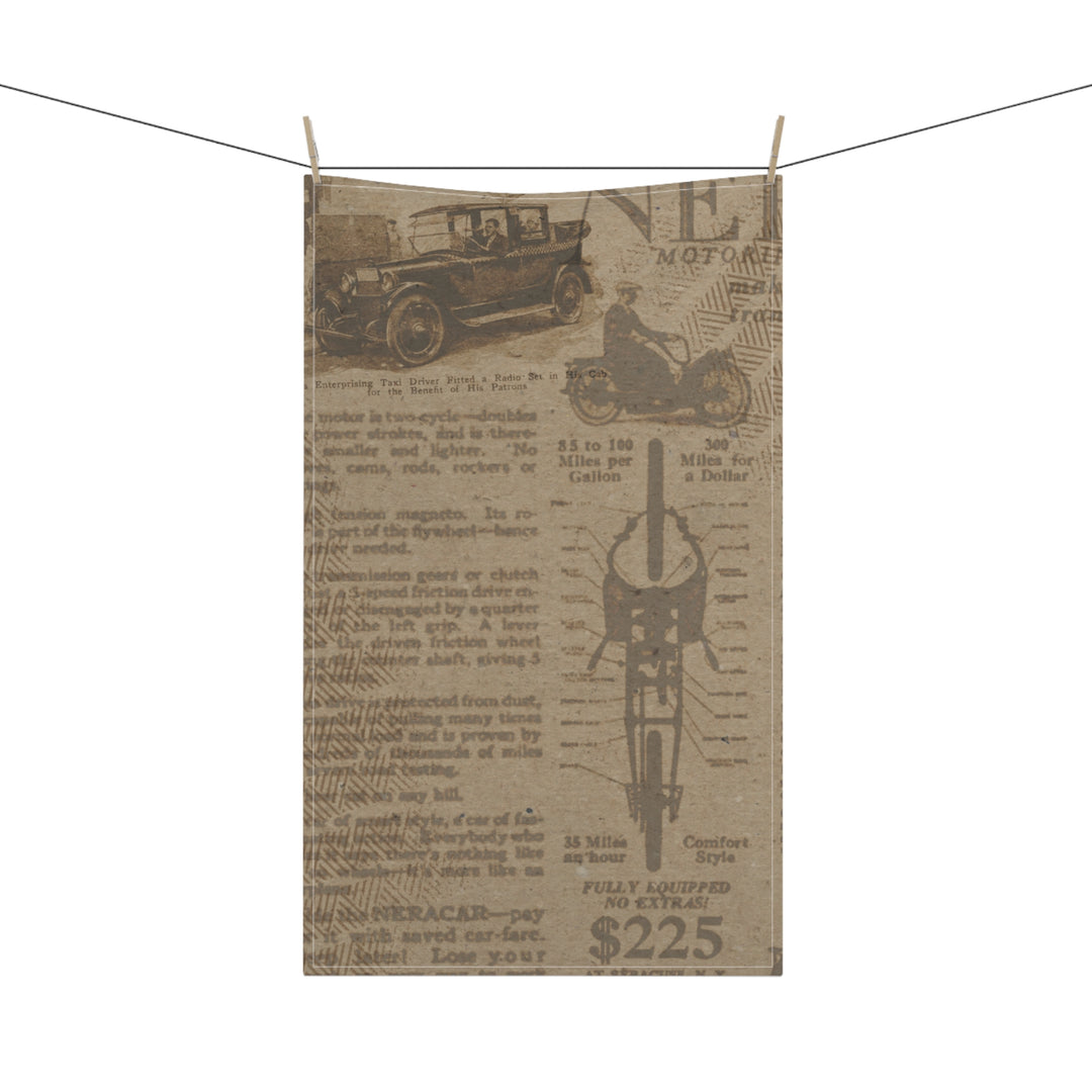 Vintage Newspaper Print Kitchen Towel