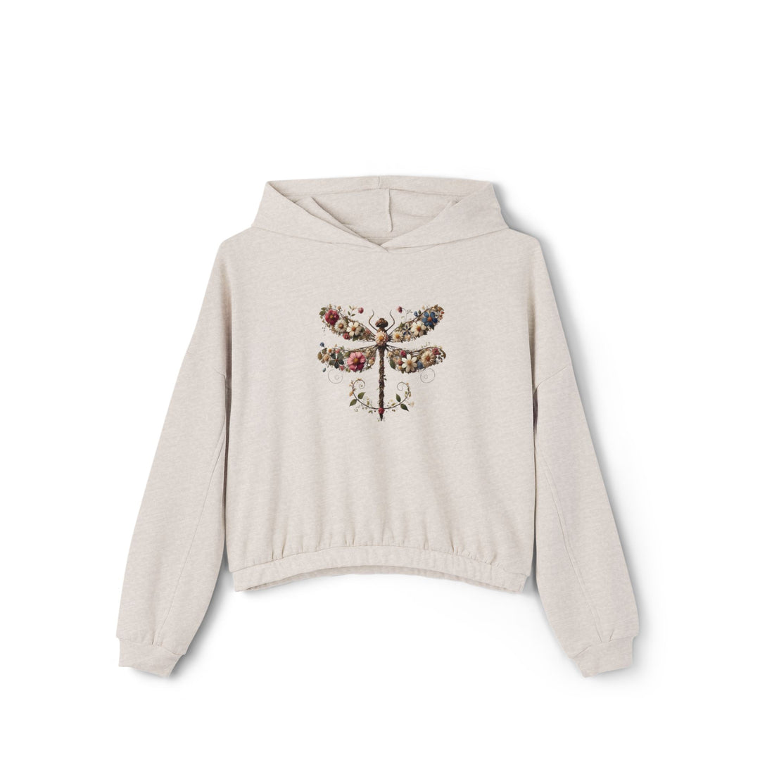 Flowered Butterfly Women's Cinched Bottom Hoodie