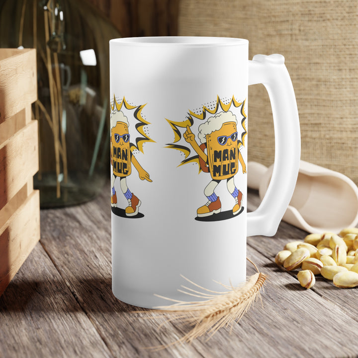 Man Mug Frosted Glass Beer Mug