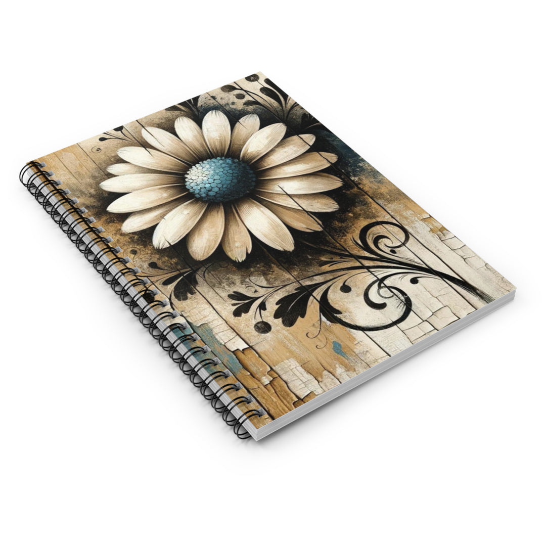 Rustic Daisy Spiral Notebook - Ruled Line