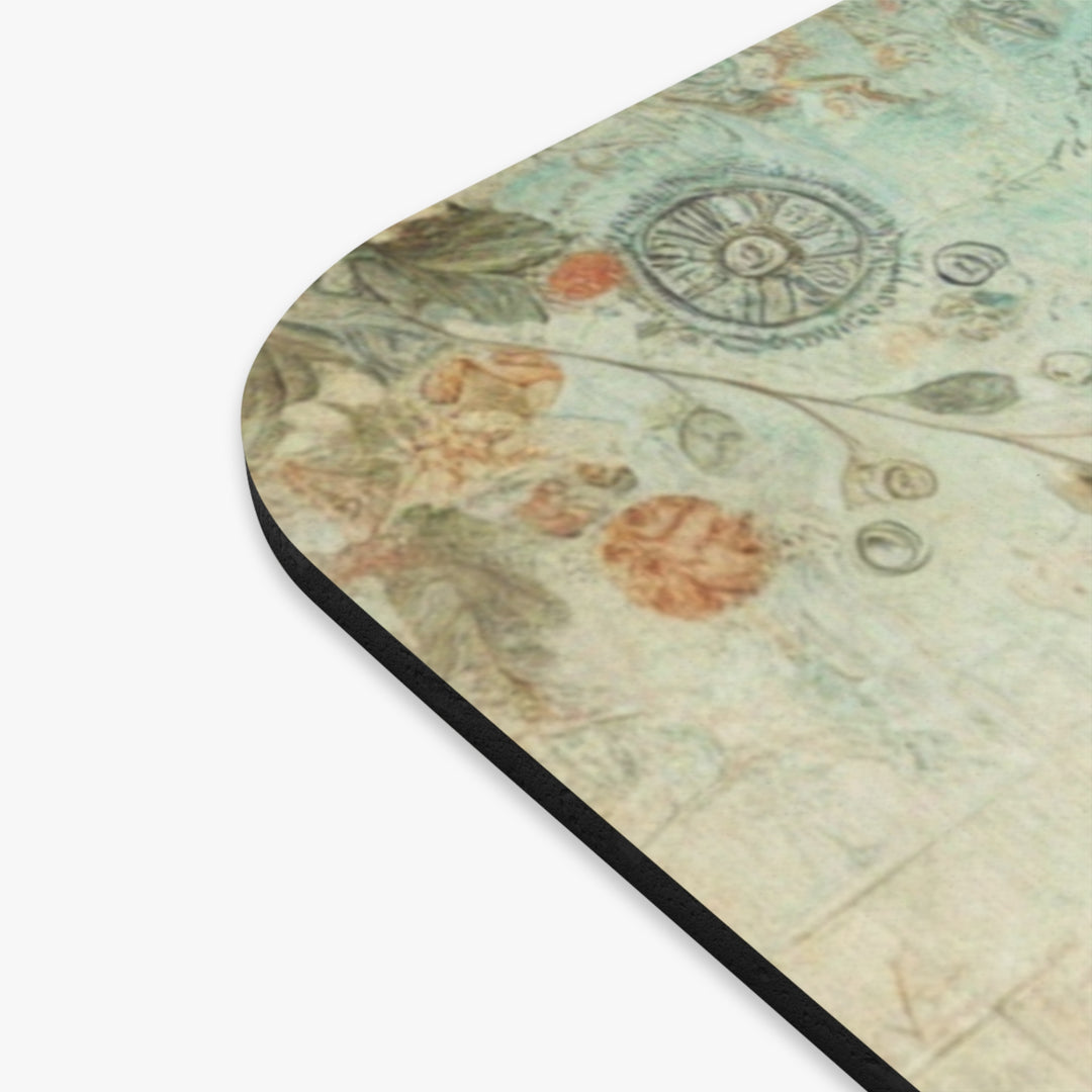 Vintage Flowers and Gears Mouse Pad (Rectangle)