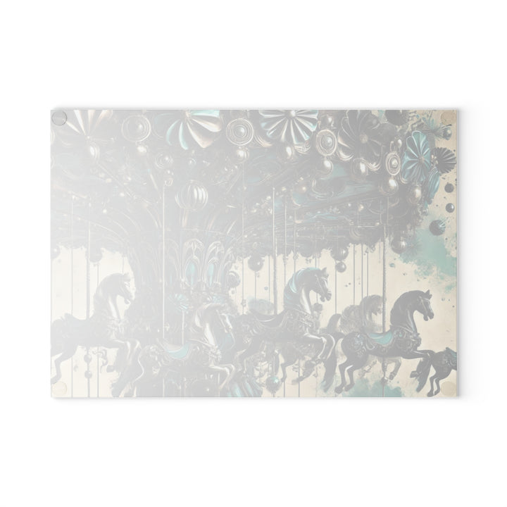 Dark Merry Go Round Glass Cutting Board