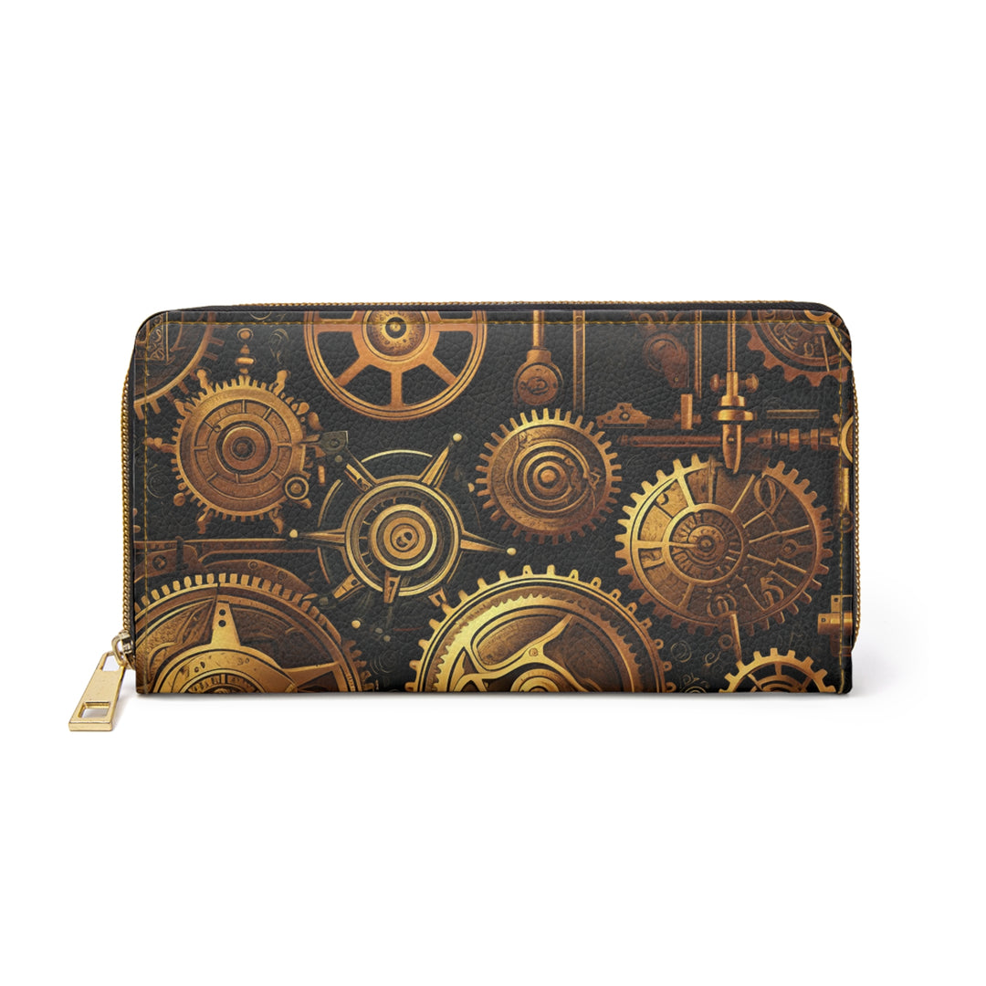 Golden Gears Zipper Wallet