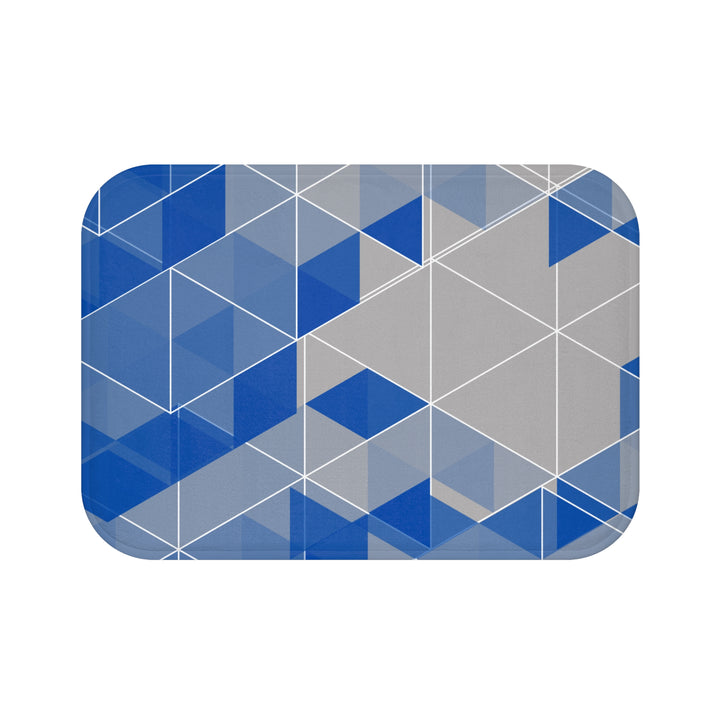 Blue GeometricBath Mat