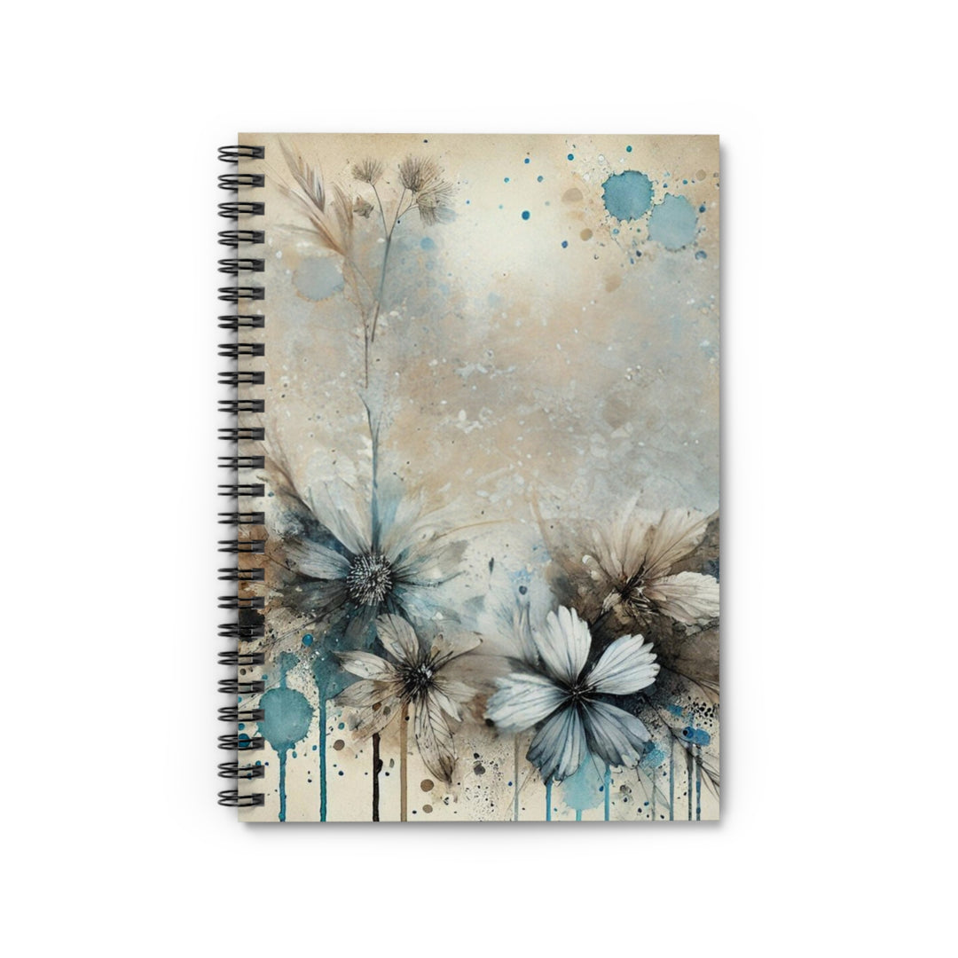 Painted Flowers Spiral Notebook - Ruled Line