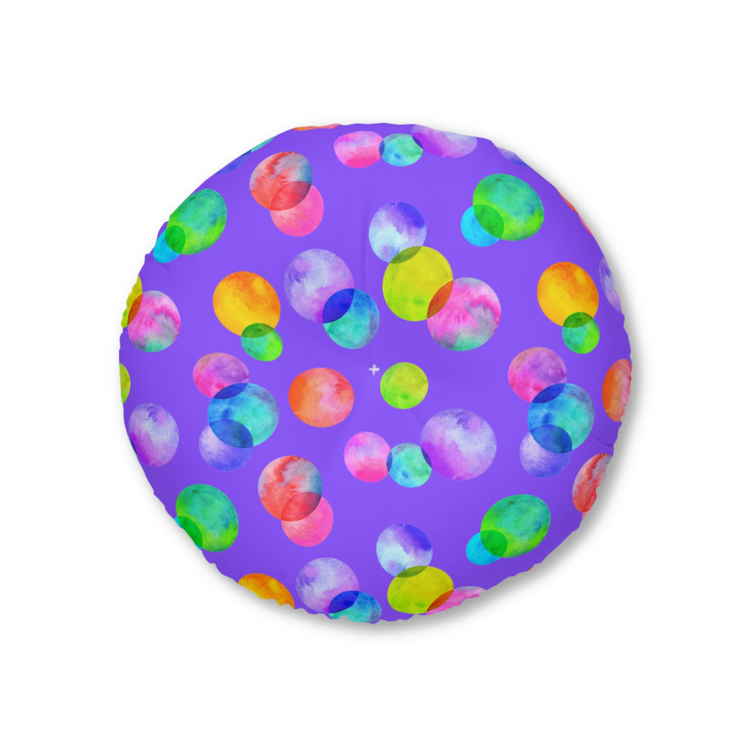 Polka Dot Tufted Floor Pillow, Round