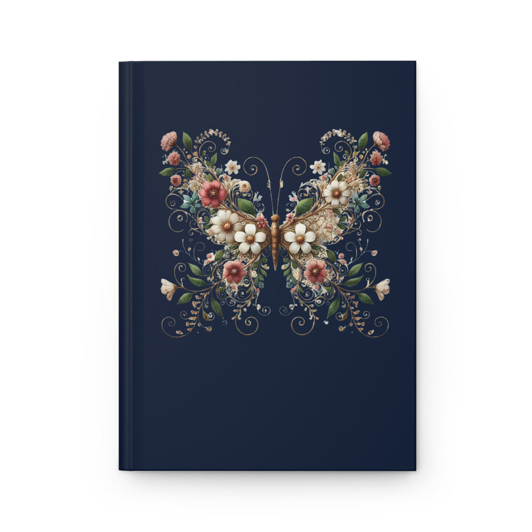 Flowered Butterfly Hardcover Journal Matte