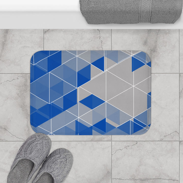 Blue GeometricBath Mat