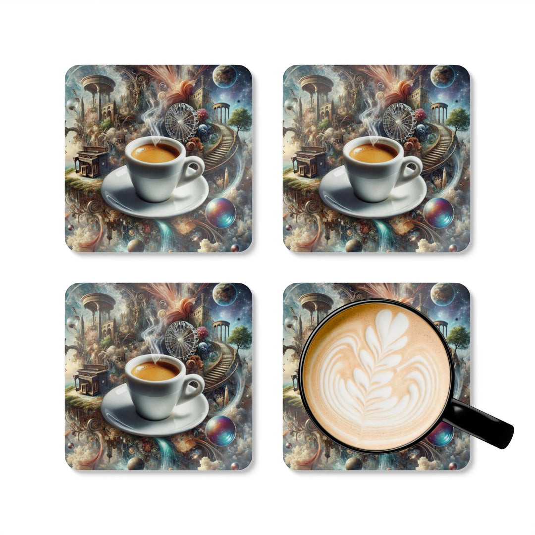 Coffee And Dreams Corkwood Coaster Set