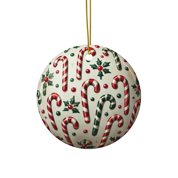 Candy Canes Ceramic Ornament