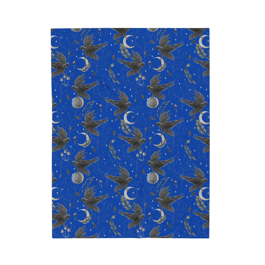 Raven and Moon Velveteen Plush Blanket