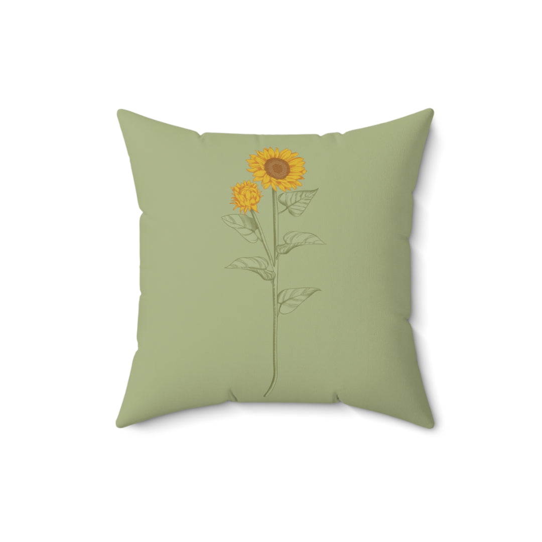 Sunflower Spun Polyester Square Pillow