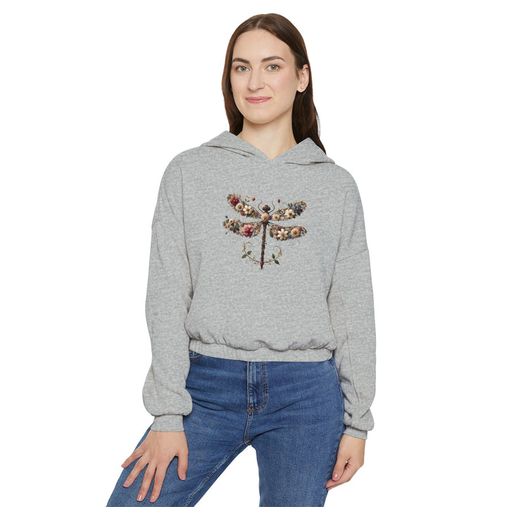 Flowered Butterfly Women's Cinched Bottom Hoodie