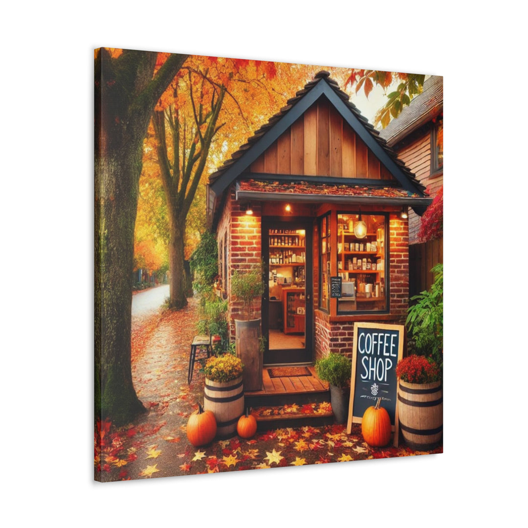 Fall Coffee Shop Canvas Gallery Wraps