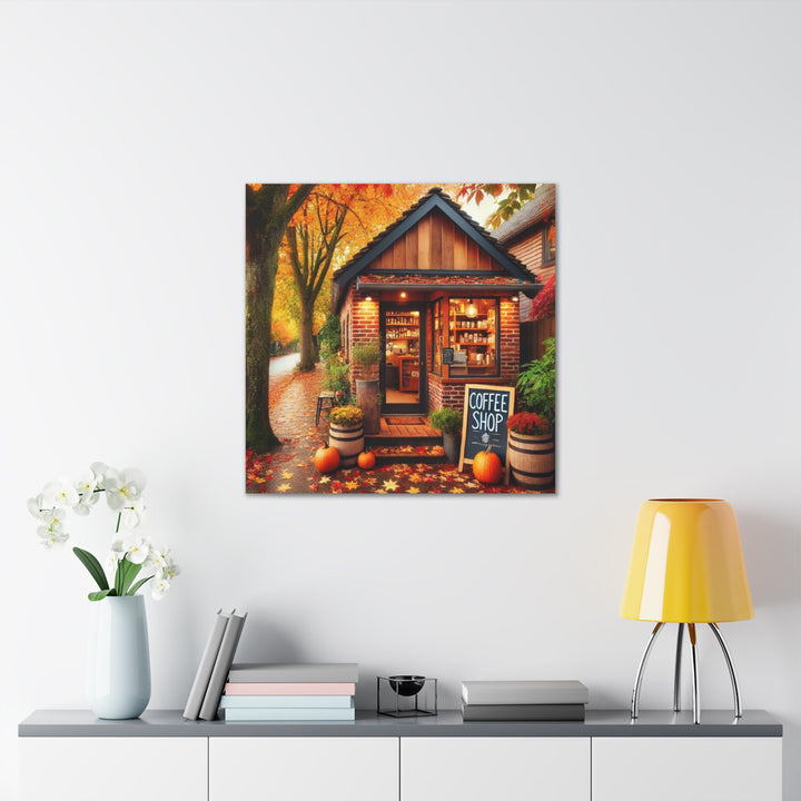 Fall Coffee Shop Canvas Gallery Wraps