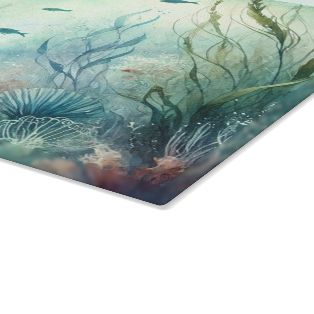 Sea Life Glass Cutting Board