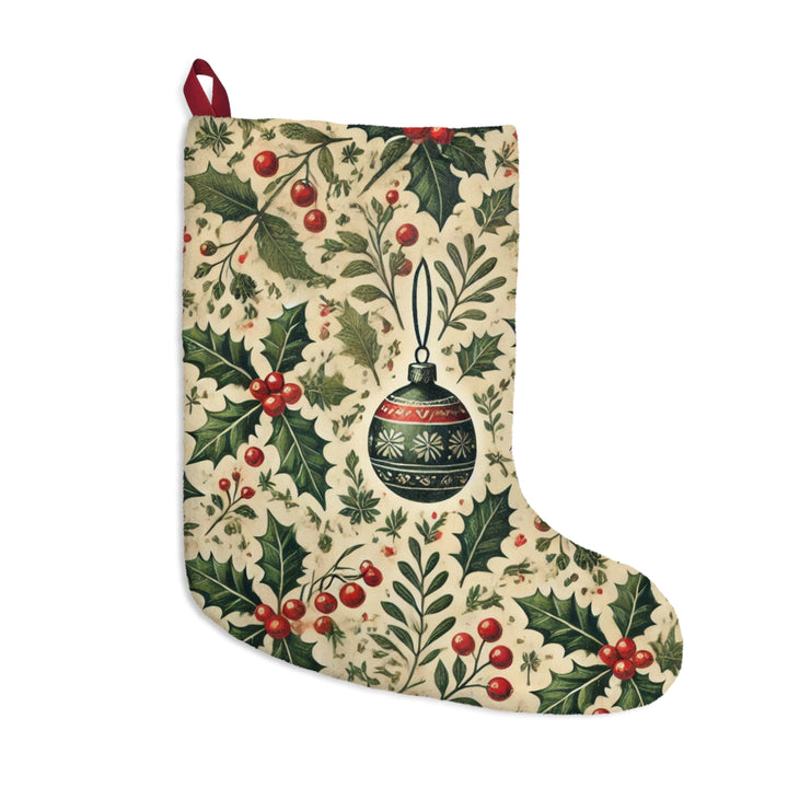 Holly Leaf Large Christmas Stocking