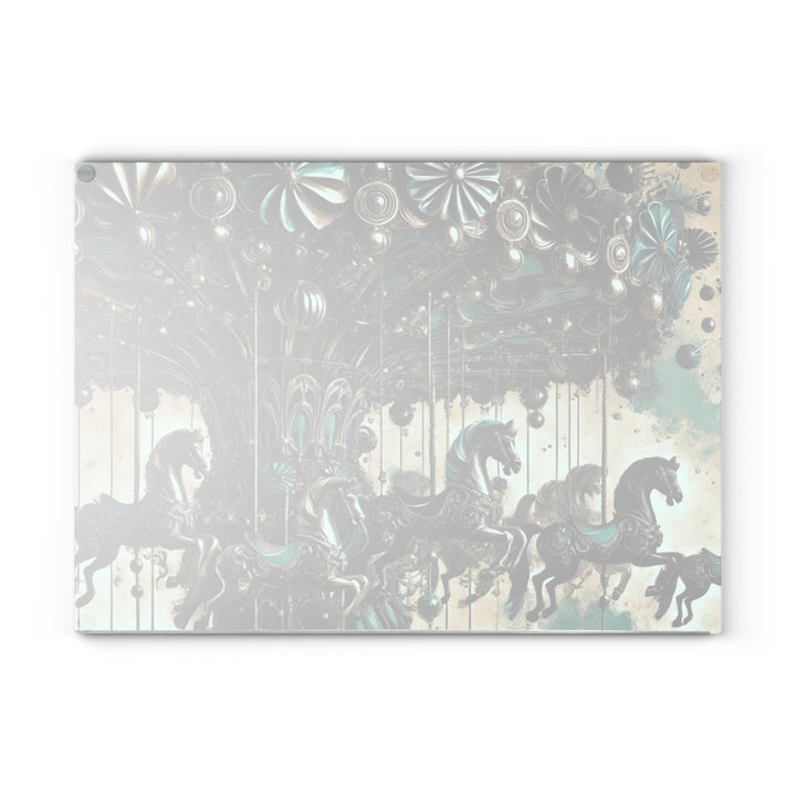 Dark Merry Go Round Glass Cutting Board