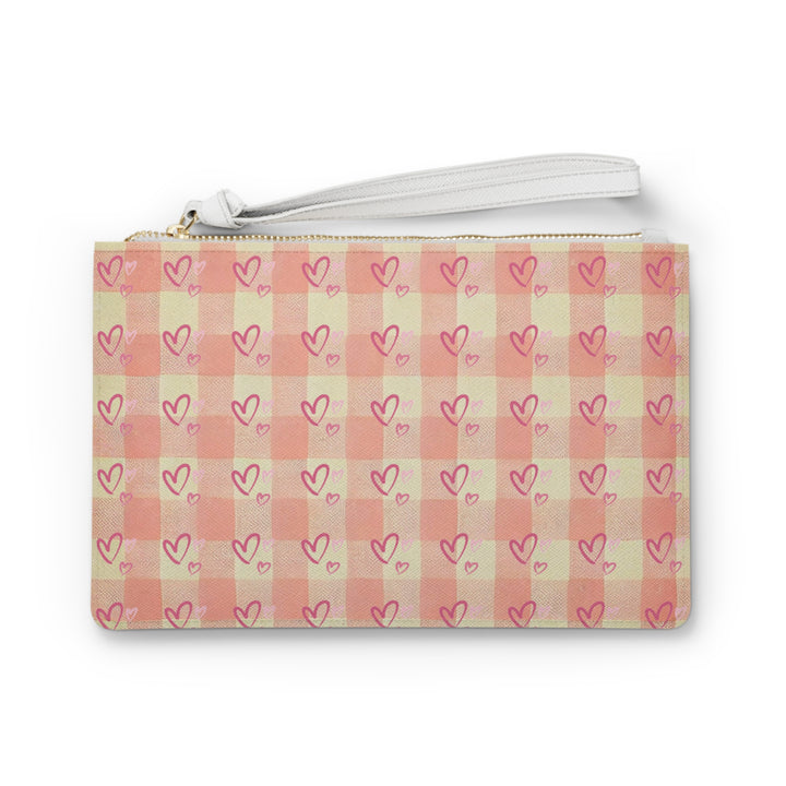 Plaid Hearts Clutch Bag